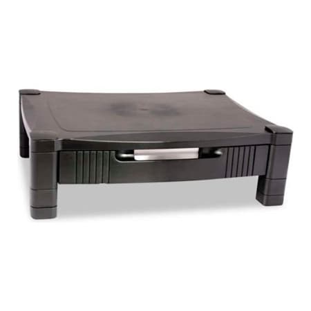 Kantek. Kantek Single Level Height Adjustable Monitor Stand With Drawer, Black MS420